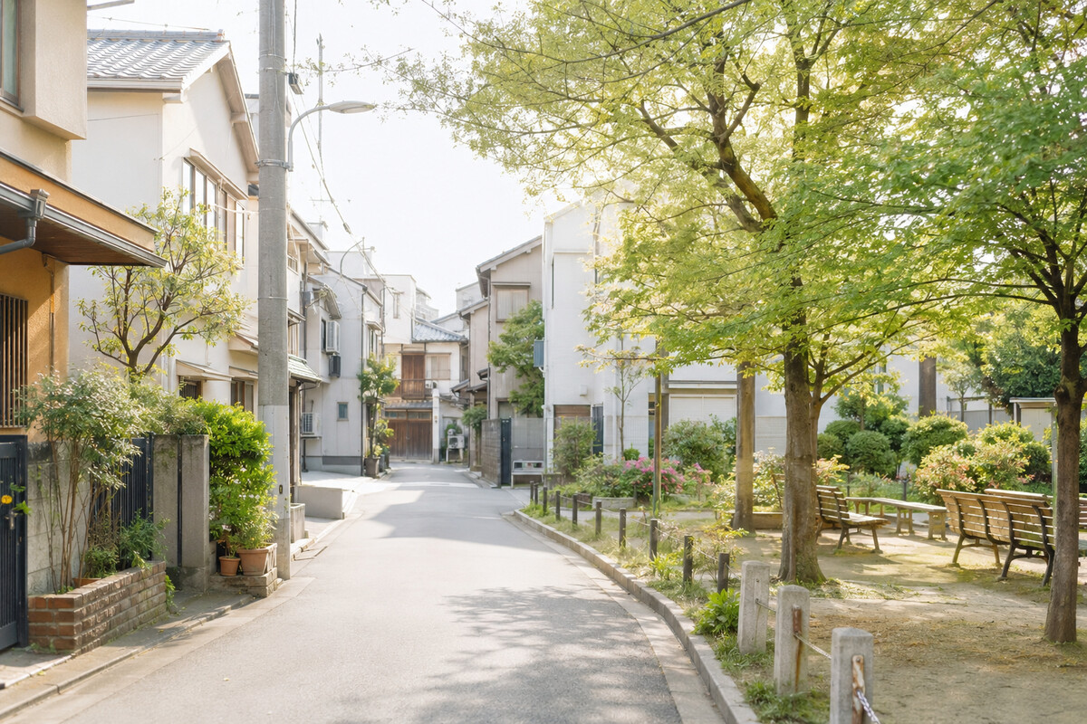 大阪市内の住宅街の風景