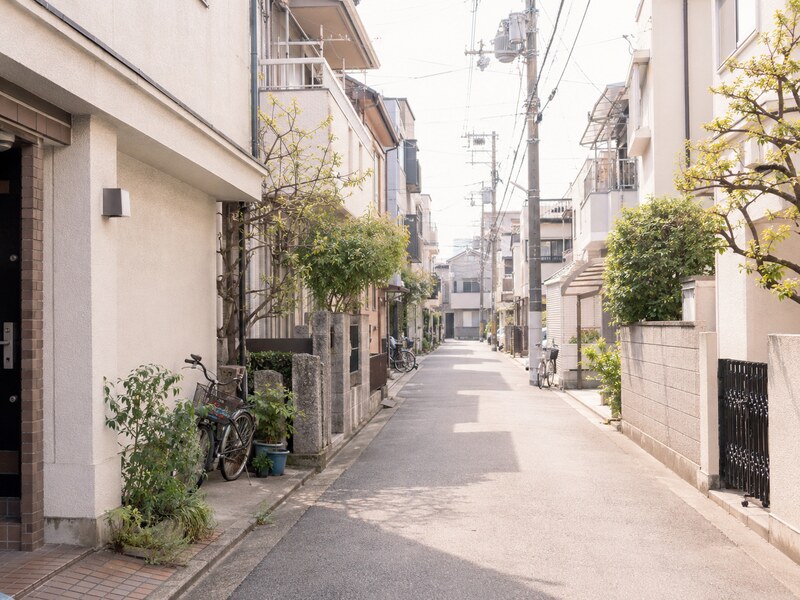 大阪の下町らしい住宅街の街並み